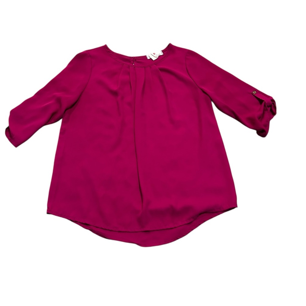 3/$15 WHITE PLUM blouse with cropped sleeves
